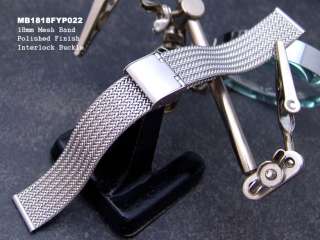 18mm Interlock Retro Mesh Watch Band Bracelet, Strap  