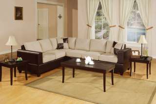 New 2 Pcs Microfiber Sectional Sofa in Chocolate Color  
