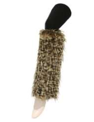 Yelete Leopard Print Furry Boot Covers Leg Warmers   Tan   One Size