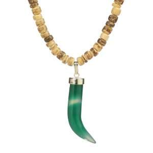  Coco with Green Onyx Tusk Necklace, 18 Jewelry