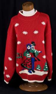 Ugly Tacky Christmas Party WINNER Amish Ice Skaters Sweater Jumper 