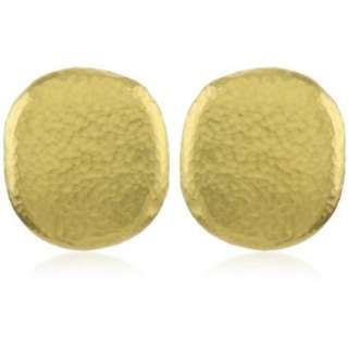 GURHAN Pebble High Karat Gold Button Clip Post Earrings   designer 