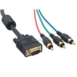   HD15 Male to 3 RCA Male Video Cable, Black