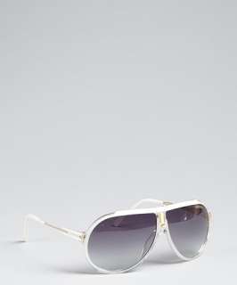 Carrera white and clear Endurance aviator sunglasses