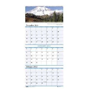  Three Month Wall Calendar, 14 Months December 2011 to January 