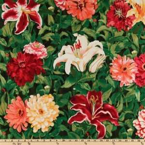   Lilies in The Garden Green Fabric By The Yard Arts, Crafts & Sewing