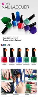 Nail polish lacquer / Clear line set (5 colors)  