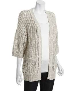 Free People ivory cotton blend Gone Fishing open knit cardigan 