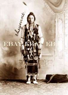 1880S CHEYENNE NATIVE AMERICAN INDIAN BRAVE PHOTO  