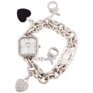 XOXO Womens XO7026 Silver Dial Silver tone Charm Bracelet Watch 