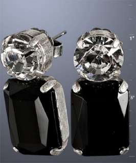 Savitt jet and crystal drop earrings  