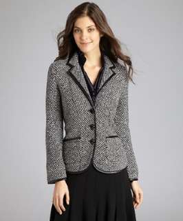 Lafayette 148 New York black wool blend 3 button jacket   up 