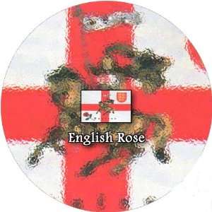  58mm Round Pin Badge English Rose Flag