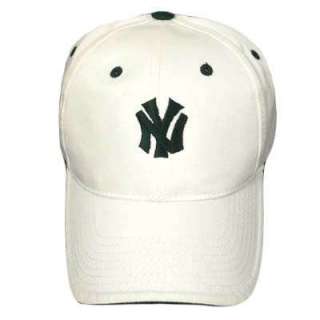 MLB NEW YORK YANKEES WHITE GREEN HAT CAP ADJ NEW COTTON  