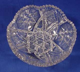 Vintage Cut Glass Serving Bowl  