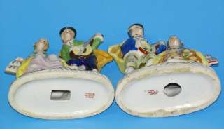 Large Occupied Japan Figurines Couples with Musical Instruments 