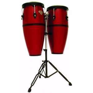  LP Cosmic Percussion 9 & 10 Red Fiberglass Conga Set 