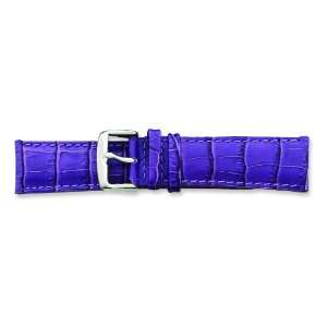   de Beer Blue Crocodile Grain Leather Watch Band 24mm