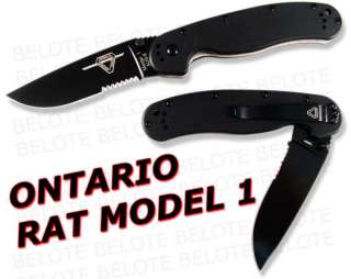 Ontario Randall RAT Model 1 Folder Black Serrated 8847  