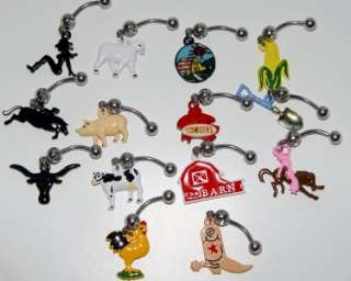 Belly Button Navel Ring Dangle Country Themed 14 Styles  