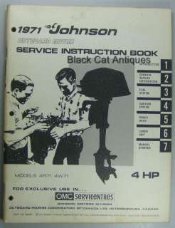 1971 Johnson 4HP Outboard Motor Service Book 4R71/4RL71  