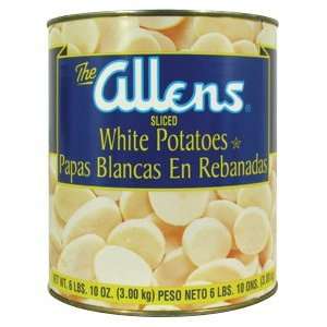 Allens Sliced White Potatoes 6   #10 Cans / CS