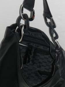   Oversized ID Chain Black Large Zip Top Shoulder Handbag NWT  