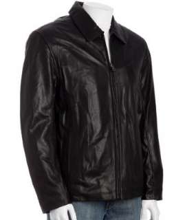 Marc New York black leather zip front jacket  