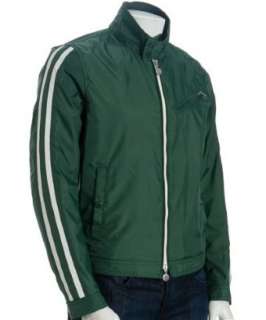 Moncler green zip front Emile striped jacket  