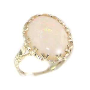  Luxury Solid Sterling Silver Large 16x12mm Oval Opal Ring 