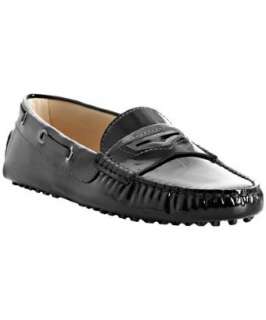 Tods black patent Masch moc driving loafers  