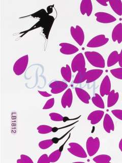 Cherry Blossom and Swallow Wall Stickers Removable Wall Bedroom Decor 