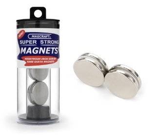 Magcraft NSN0604 1 Inch by 1/8 Inch Rare Earth Disc Magnets, 4 Count