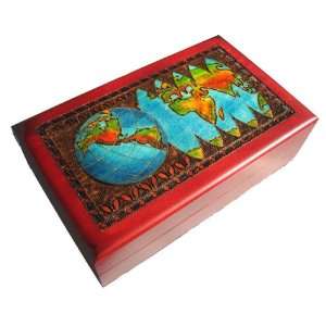  5300 World on a Globe Wooden Box 