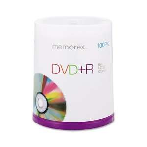  Memorex DVD R Discs 4.7GB 16x Spindle Silver 100/Pack 