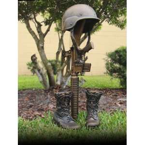  Military Urn Field Cross Memorial Bronze Sculpture Urn 