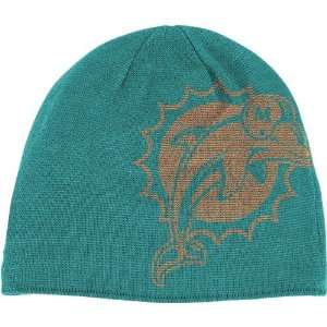 Reebok Miami Dolphins Reversible Knit Hat One Size Fits All  