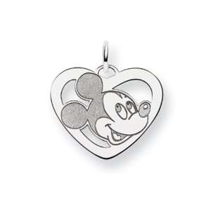    Disneys Mickey Mouse Heart Charm in Sterling Silver Jewelry
