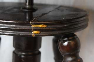 L54 ANTIQUE PIANO STOOL WITH ORNATE GLASS BALL AND CLAW FEET  