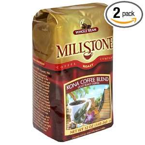 Millstone Kona Blend Whole Bean Coffee, 12 Ounce Packages (Pack of 2)
