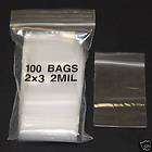 PLASTIC BAG 3x3 zip lock clear small item poly bags 100 items in 