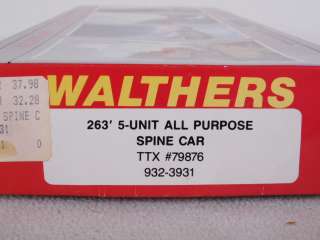 Walthers 3931 HO 263 5 Unit All Purpose Spine Car TTX #79876  