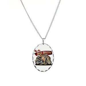   Oval Charm Toys for Big Boys Lady on Motorcycle Artsmith Inc Jewelry