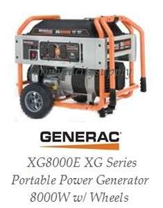 GENERAC XG8000E XG SERIES PORTABLE POWER GENERATOR 8000W W/ WHEELS NEW 