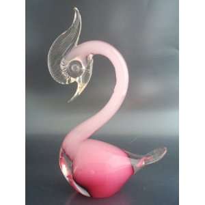   Art Glass Pink Alabastro Duck Sculpture Murano?