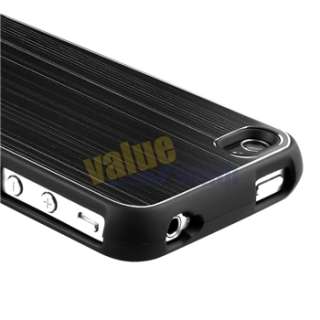 Black Aluminum HARD CASE+PRIVACY FILTER For iPhone 4 4S 4G 4GS G 