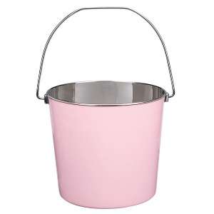 ProSelect Stainless Steel Handled Dog Pail 9 Qt Pink  