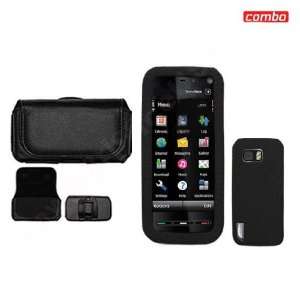   Cover + Black Horizontal Leather Pouch for Nokia XpressMusic 5800