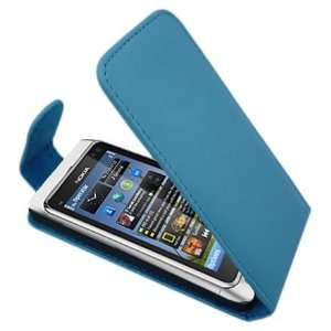  Vertical Flip Case for Nokia N8   Blue Cell Phones & Accessories
