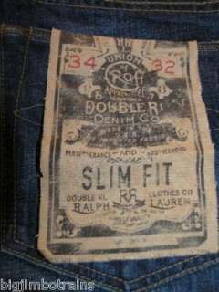 New Polo Ralph Lauren Double RL RRL Slim Fit Selvedge Denim Blue Jeans 